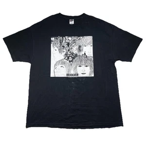 Vintage The Beatles Revolver Album Shirt Size 2XL Black Rock Band Promo Tee 00s - Picture 1 of 7