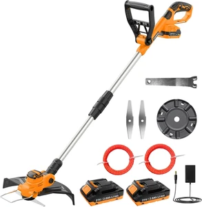 Decespugliatore a Batteria 21V, Tagliabordi a Batteria Brushless Con 2 Batterie - Foto 1 di 12