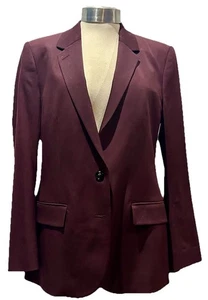 Maison Margiela Burgundy Stretch Virgin Wool Blazer Jacket Long Line 4 UK 8-10 - Picture 1 of 19