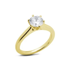 0.30ct E SI1 Round Natural Diamond Yellow Gold Solitaire Engagement Ring - Picture 1 of 4