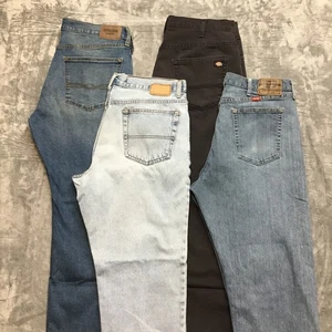 Lot of 4 Levi's Dickies Wrangler UP Straight Jeans Men's Sz 36x30 Blue Black - Picture 1 of 23