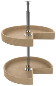 Rev-A-Shelf LD-4NW-472-18-1 Lazy Daisy Wood Double 2 Tier 18" - Chrome - Picture 1 of 7