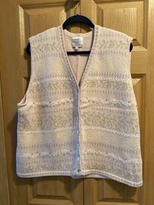 Susan Bristol Pullover Weste 1996 - Größe 2W/2X - rosa mit Goldverzierungen - Bild 1 von 7
