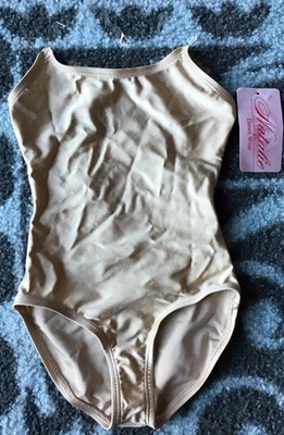 Leotardo beige Natalie para niñas talla IC intermedio 6x 7 ¡Nuevo con etiquetas! Correas transparentes Foto 1 de 4