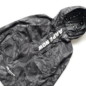 A Bathing Ape Mntn Camouflage Nylon Blouson Jacket Men M Black Gray Used - Picture 1 of 9