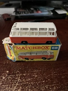 Vintage Matchbox Lesney Mercedes Coach Bus Orange Colour Original Box #68 - Picture 1 of 2
