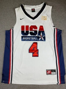 Maglia basket Nike Team USA #4 Christian Laettner Large 1992 Olimpiadi cucita - Foto 1 di 6