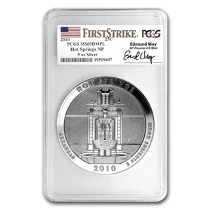2010 5 oz Silver ATB Hot Springs MS-69 DMPL PCGS (FS, Edmund Moy) - Picture 1 of 3
