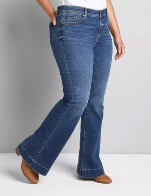 Lane Bryant Flex Magic Signature Fit Mid Rides Wide Leg Blue Jeans Women 20L - Image 1 of 4