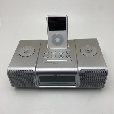 iHome iH9 часы радио стерео акустическая система с док-станцией iPod iPhone непроверенный - Изображение 1 из 4