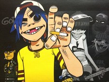 4."GORILLAZ" STICKER.2D-MURDOC-RUSSEL-NOODLE RARE MINT NEW 4" X 4 1/2"   