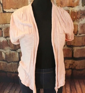 Pink sweater shrug women's medium short sleeve cardigan Take Out lightweight - Picture 1 of 6