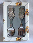 Vintage Royal Selangor Pewter Baby Spoon & Fork In Original Box