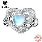 Bracelets pour femmes Bisaer S925 argent sterling cœur perles creuses charme bijoux