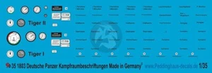 Peddinghaus 1/35 Instrument Fighting Compartment Markings German Tanks WWII 1803 - Picture 1 of 1