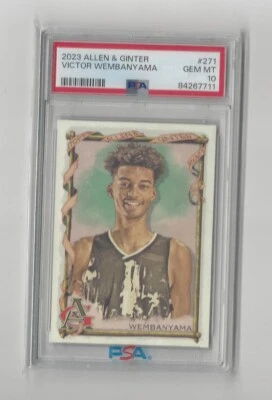 2023 Allen & Ginter #271 Victor Wembanyama Rookie RC Spurs - PSA 10 - Image 1 of 2