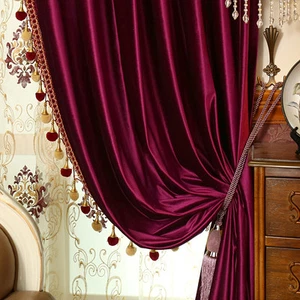 Luxury thick Italy velvet fabric solid cloth blackout curtain valance tulle E667 - Picture 1 of 12