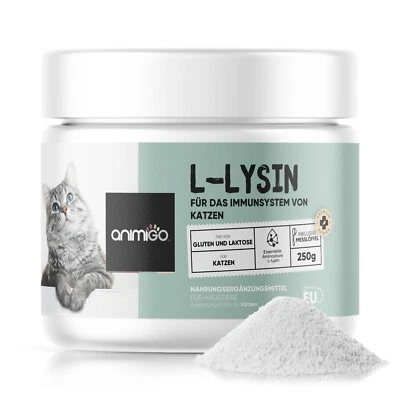 ANIMIGO L-Lysin - 250g Pulver - für Katzen & Kätzchen - Immunsystem, Sehkraft, Atemwege