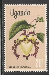 Uganda #129 (A16) ss postfrisch LH - 1969 20sh Mondora Myristica Blume - Bild 1 von 1