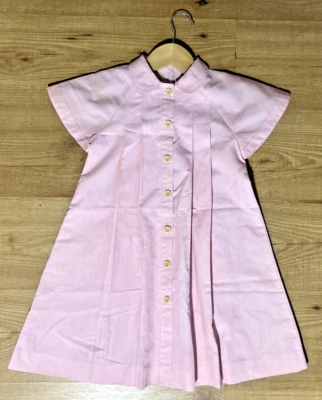 Vestido vintage French House CHAM cuello Peter Pan rosa niñas talla 6 Foto 1 de 4