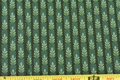By 1/2 Yd, Green Fern Stripes on Dark-Green/Springs/Quilters Only/Ro Gregg,P4664 - Image 1 of 4