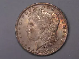 VF+ Toned 1890 Silver MORGAN Dollar. #8 - Picture 1 of 6