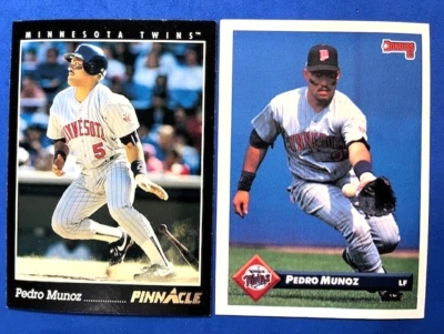 Pedro Munoz 1993 Pinnacle & 1993 Donruss Baseball - Twins - Image 1 of 2