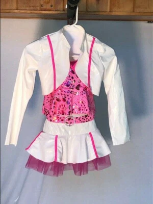 Disfraz de baile de jazz/tap/hip hop rosa y blanco juvenil Foto 1 de 4