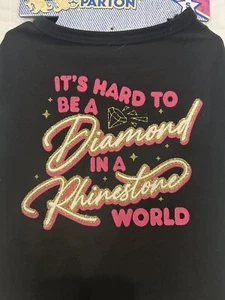Doggy Parton Dog tshirt-s-blk"it's hard to be a diamond in a rhinestone world" - Picture 1 of 5