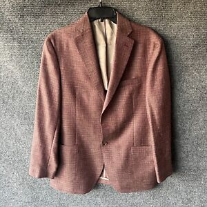 Joseph Jos A Bank Blazer Mens 42R Red Brown Wool Silk Linen Sport Coat Jacket 42
