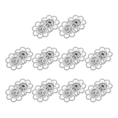 10 Sets Hohle Blumen-Druckknöpfe, 25mm Druckknöpfe Metall Druckknöpfe, Silber - Bild 1 von 4
