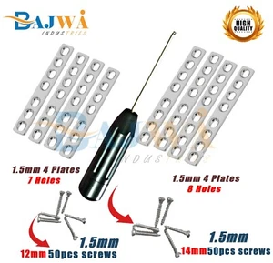 DCP 1.5mm Orthopedic 8 Plates With 100 Screws And a Screwdriver - Picture 1 of 3