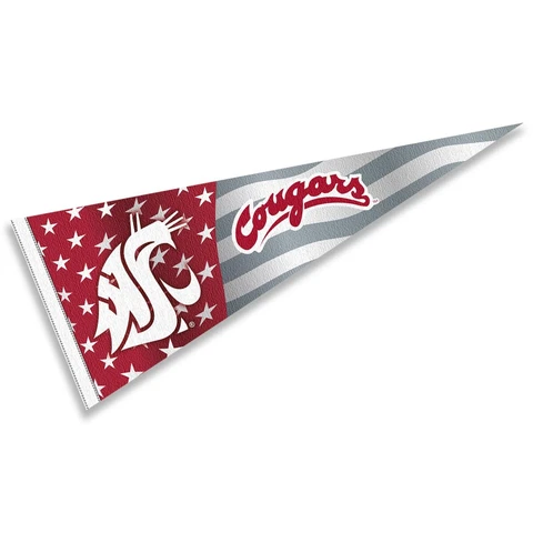 Washington State Cougars Nation USA Stars and Stripes Pennant Full Size Pennant Cover