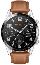 Huawei WATCH GT 2 46mm Cassa Argento in Acciaio Cinturino in Pelle Marrone