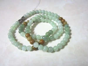 Stunning Natural Light Green & brown Jadeite Necklace, A - Type (A12119-2) - Foto 1 di 3
