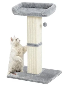 32" Cat Scratching Post for Indoor Cats, Sisal Cat Scratcher with Plush Perch... - Picture 1 of 7