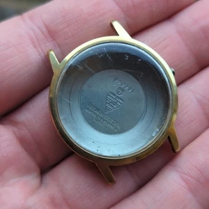 Omega 166.098 Gold Plated Used Watch Case, Empty, For Geneve Automatic (D35) - Picture 1 of 10
