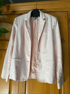Chaps 100% Linen Blazer Sport Coat Jacket Pink Women’s SZ 10 - Picture 1 of 11