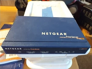 Netgear PS110 10/100 Mbps 2-Port Print Server & AC Adapter - Picture 1 of 6