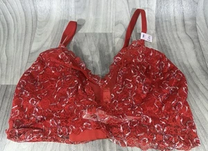 Victoria’s Secret Posy Spitzen Bralette Neu mit Etikett XL Rot - Bild 1 von 4