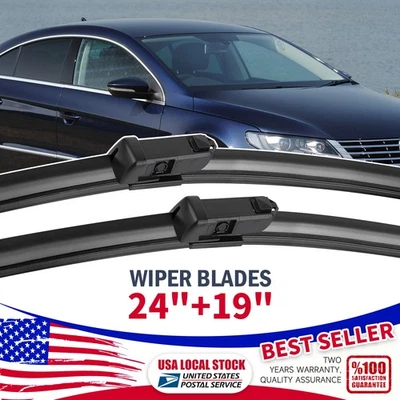 Juego de 2 escobillas limpiaparabrisas calidad OEM 24"/19" para VOLKSWAGEN PASSAT 12-21 toda temporada Foto 1 de 4