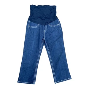 Bella Vida Umstandsmode über dem Bauch dicke Nähte Glitzer Stretch Capri Größe Small - Bild 1 von 9