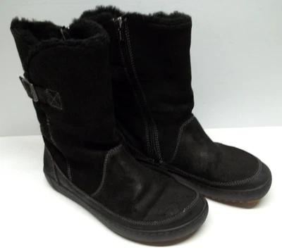 Birkenstock WOODBURY стриженный мех ботинки черная замша кожа стороны молнии 38 REG 7-7,5 - Изображение 1 из 4