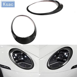 For Porsche 911 997 GT Carbon Fiber Headlight Cover Eyebrows Eyelid Trim Sticker - Imagen 1 de 23