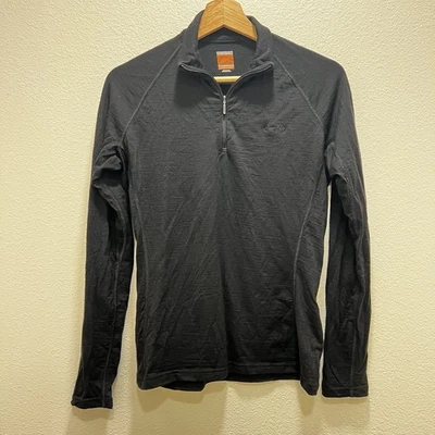 Camisa Icebreaker Para Mujer Grande Lana Merino 1/4 Cremallera Capa Base Negra Bodyfit 200 Foto 1 de 4