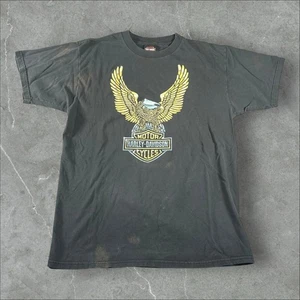 Camisa Harley-Davidson De Colección Para Hombre Grande Años 90 Cromo Águila Desteñida Motociclista Moto Rara - Imagen 1 de 8