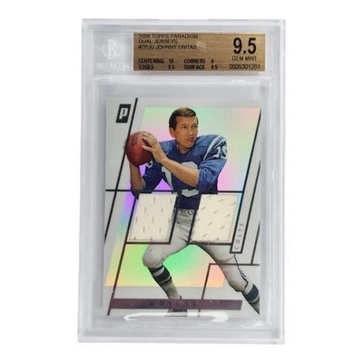 2006 Topps Paradigm Dual Jerseys GU JSY #TPJU Johnny Unitas SP #'d /99 BGS 9.5 - Image 1 of 4