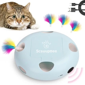 Interactive Electric Cat Toy | Smart Sensor Feather Play | USB Rechargeable, 7Gr - Picture 1 of 7