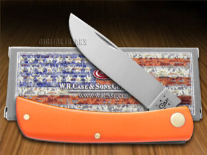 Case xx Sod Buster Jr. Knife Smooth Orange Delrin Stainless Pocket Knives 80502