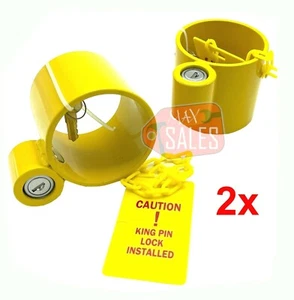 (Qty:2) Anti theft KING PIN Lock 4 Container Trailer RV Wheel Camper Trailer  - Bild 1 von 3